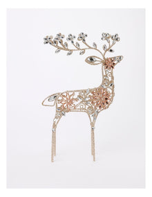 Luxe Christmas Glitter Wire Reindeer with Gems 42cm in Gold