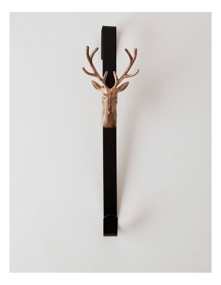 Harvest Christmas Metal Deer Wreath Holder 38cm in Brown