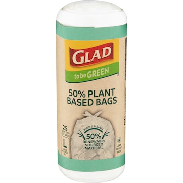 Glad To Be Green 50% Plant Based Kitchen Tidy Bags Large 25 pack