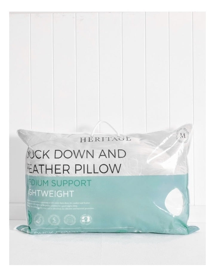 Duck Down and Feather Pillow in White