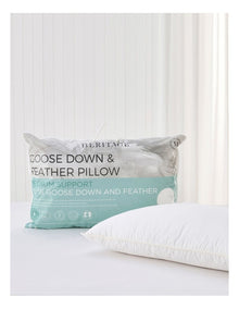 Goose Down and Feather Pillow in White