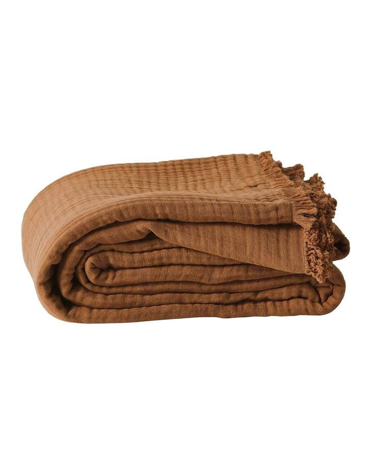 Crinkle Throw in Pecan