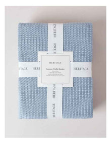Summer Waffle Blanket in Blue