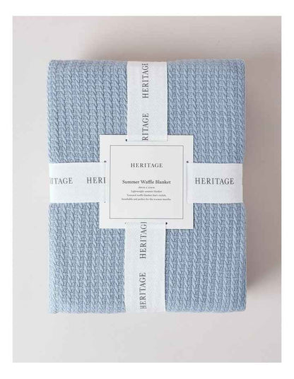 Summer Waffle Blanket in Blue
