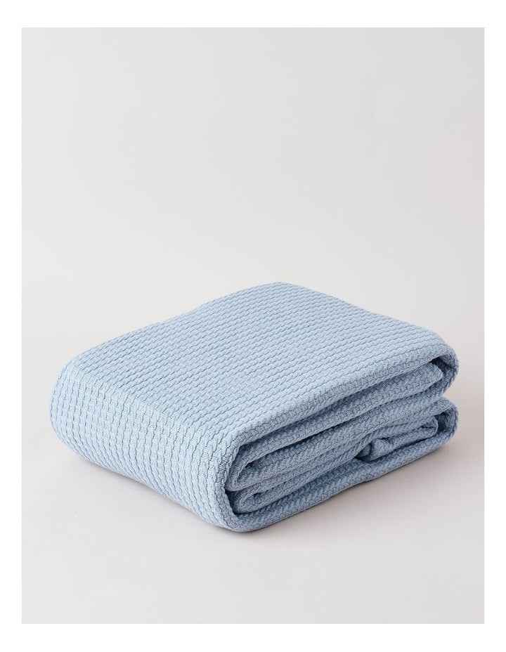 Summer Waffle Blanket in Blue