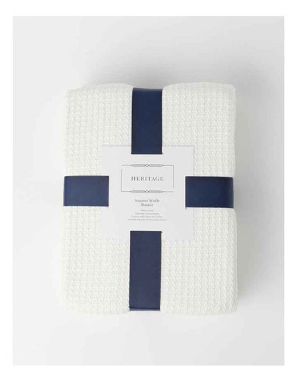 Summer Waffle Blanket in White