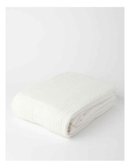 Summer Waffle Blanket in White