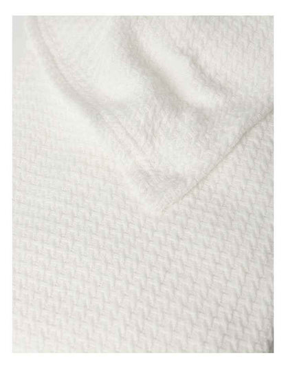 Summer Waffle Blanket in White