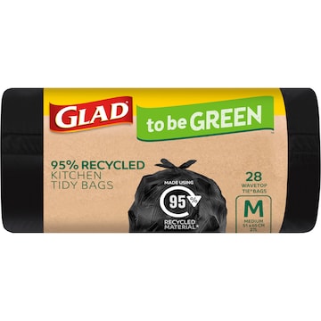 Glad To Be Green 95% Recycled Kitchen Tidy Bags Medium 28 pack