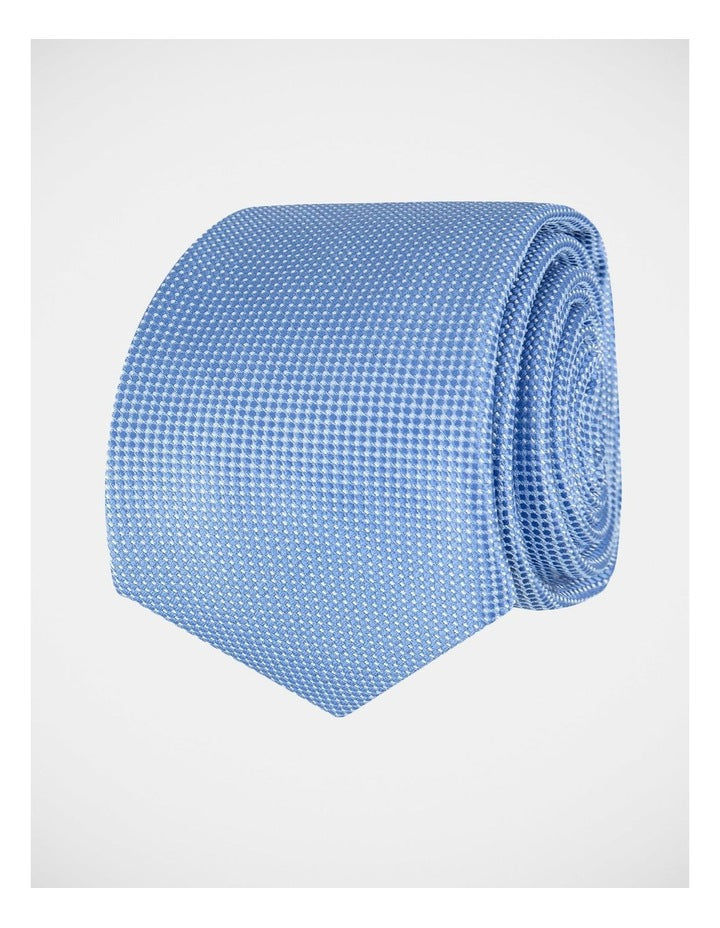 Textured Poly Tie in Blue
