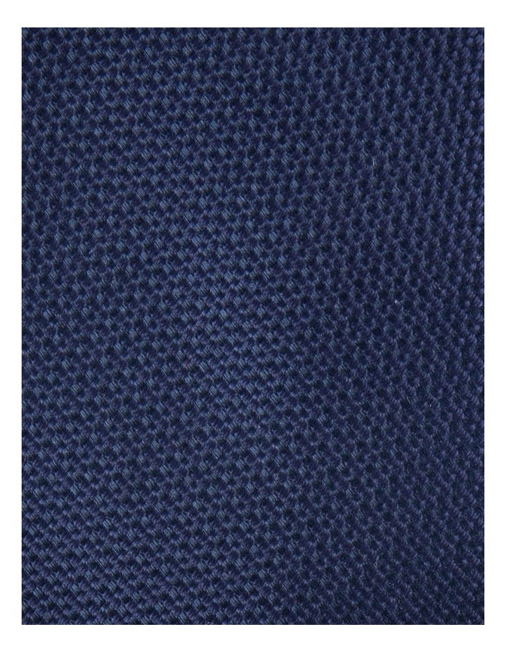 Textured Poly Tie in Navy
