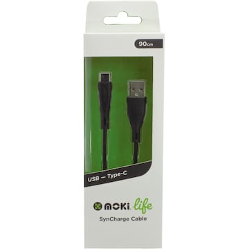 Moki Life Type-C To USB Syncharge Cable 90cm each