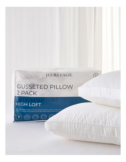 Gusseted Pillow 2 Pack in White