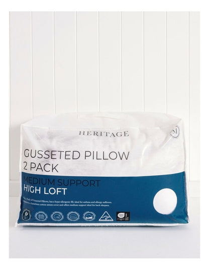 Gusseted Pillow 2 Pack in White