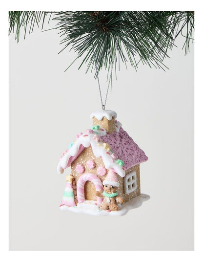 Nostalgia Christmas Claydough Gingerbread House Ornament 8cm in Multi