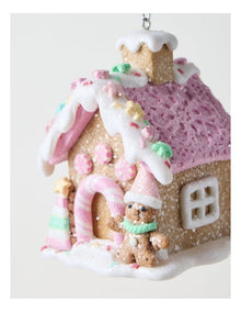 Nostalgia Christmas Claydough Gingerbread House Ornament 8cm in Multi