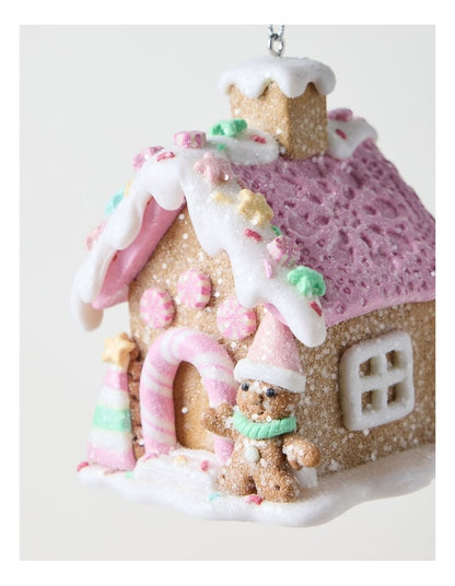 Nostalgia Christmas Claydough Gingerbread House Ornament 8cm in Multi