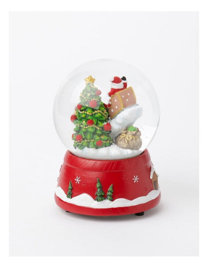 Nostalgia Christmas Polyresin Santa & Sleigh Snow Globe 14cm in Multi