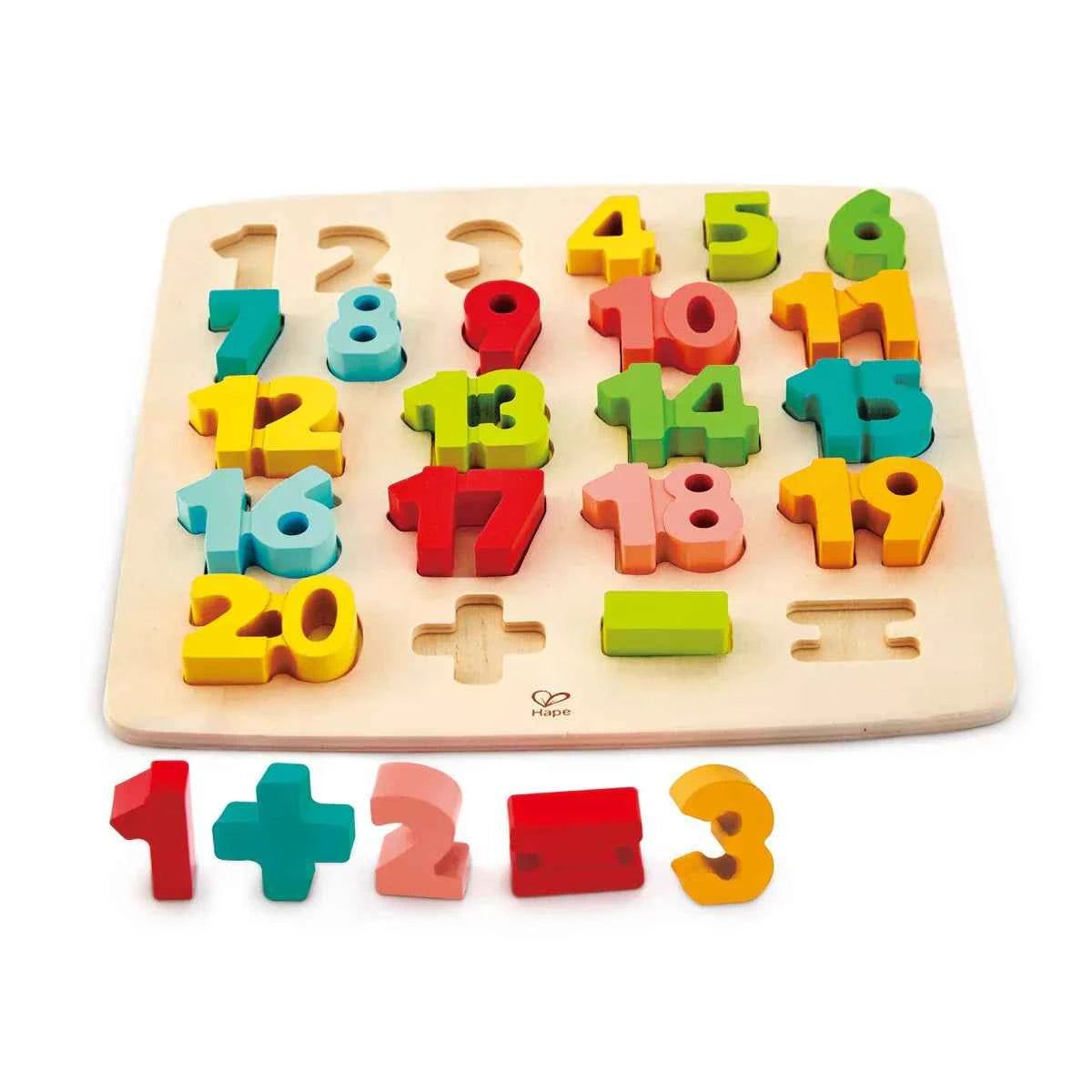 Hape Chunky Numbers Math Puzzle Best Seller Early Math Games for Kids Cognitive Language Developmental Toys for Toddlers Best Seller 3yrs+