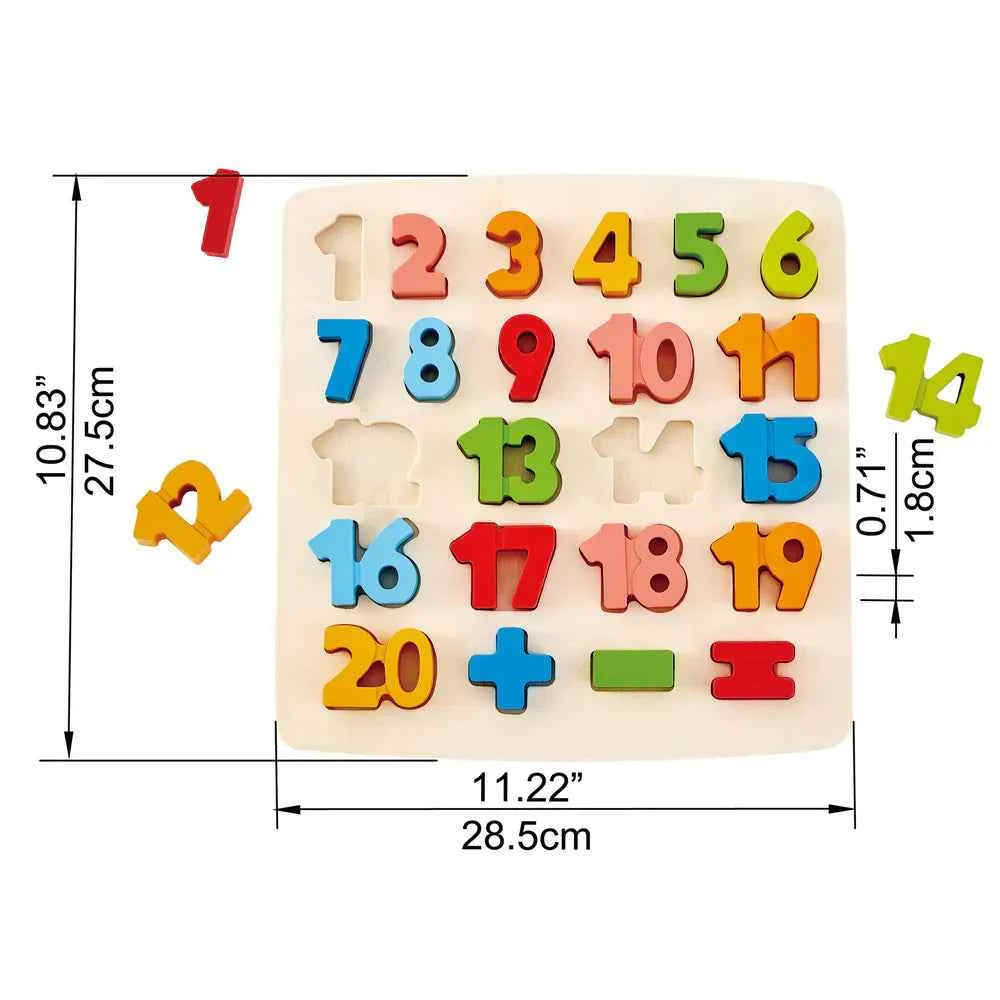 Hape Chunky Numbers Math Puzzle Best Seller Early Math Games for Kids Cognitive Language Developmental Toys for Toddlers Best Seller 3yrs+