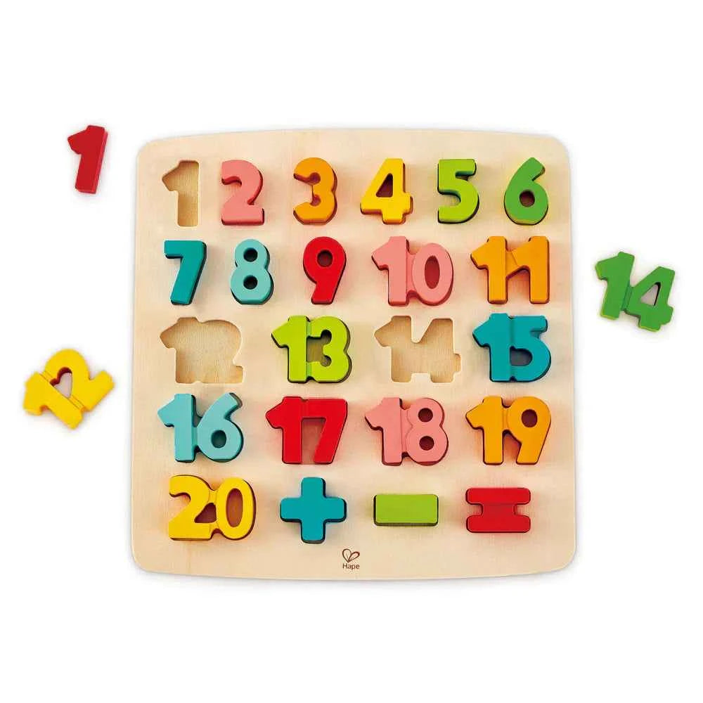 Hape Chunky Numbers Math Puzzle Best Seller Early Math Games for Kids Cognitive Language Developmental Toys for Toddlers Best Seller 3yrs+