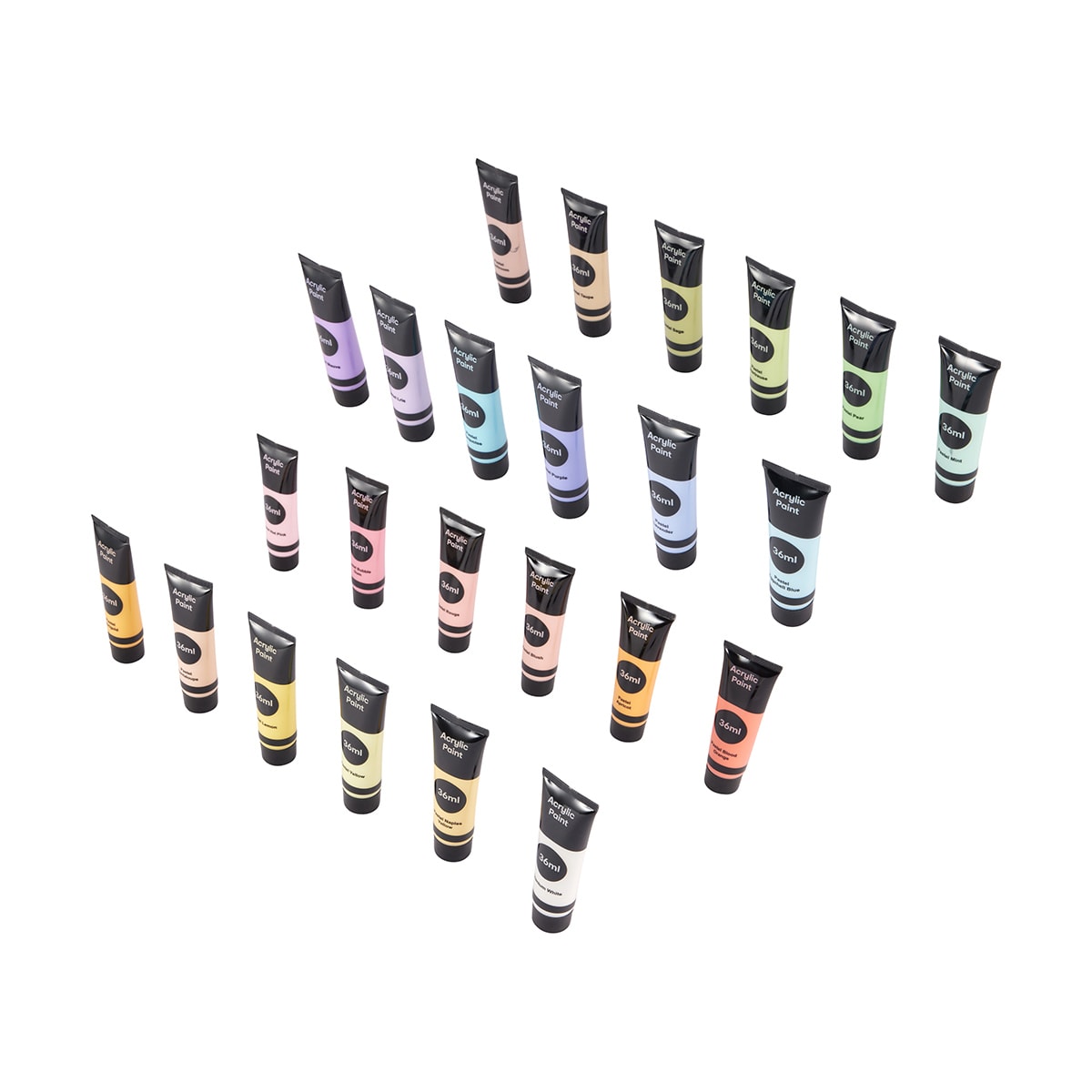 24 Pack Acrylic Paint Set - Pastel Colours