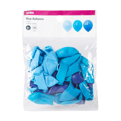 25 Pack Blue Balloons