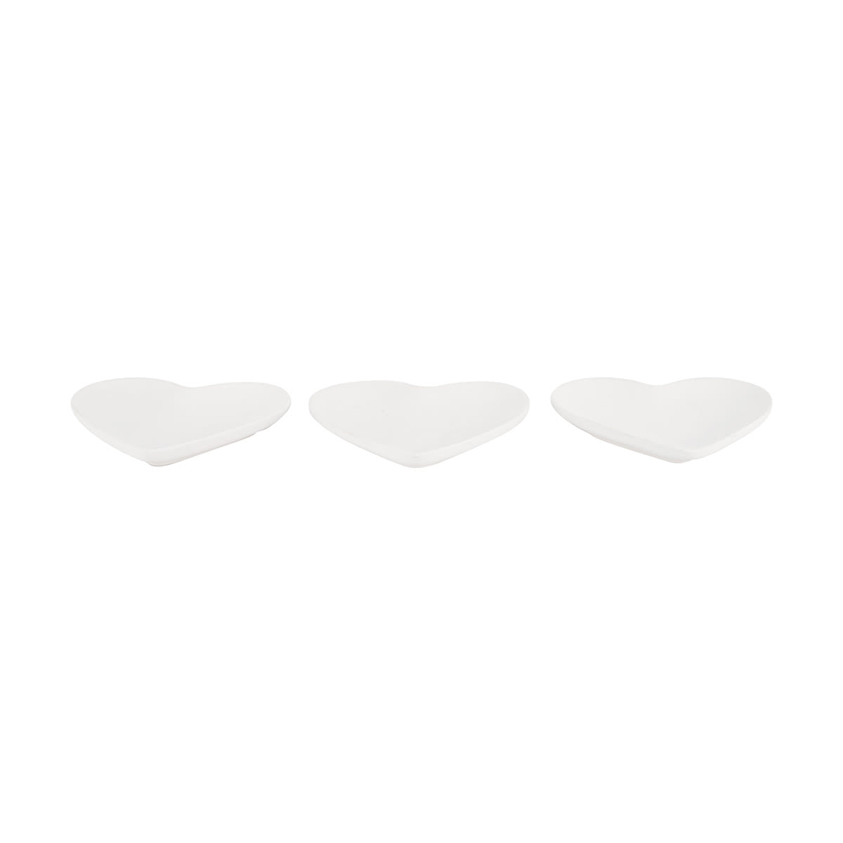 3 Pack DIY Ceramic Heart Trinket Trays