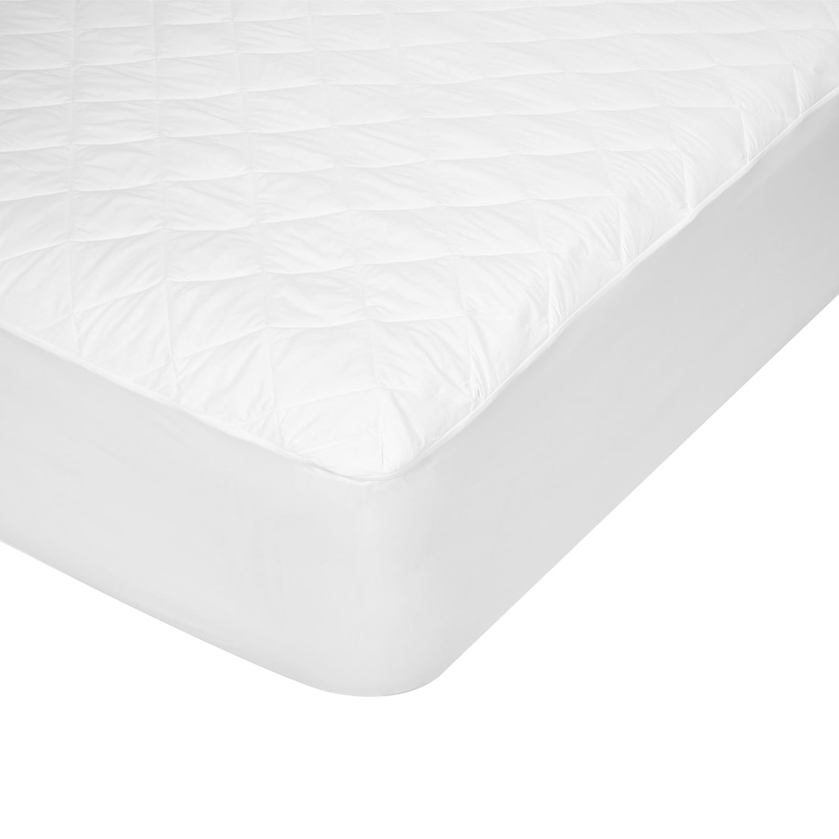Cotton Top Fitted Mattress Protector - Queen Bed, White