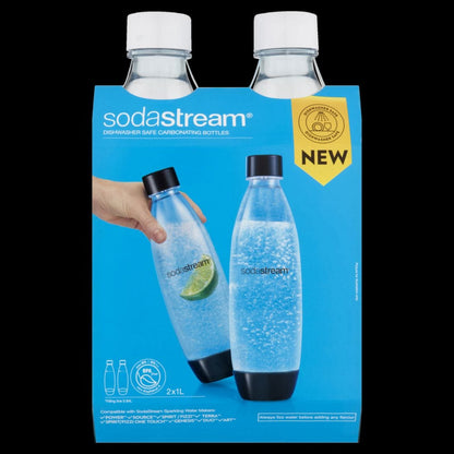 2 Pack Sodastream 1L Dishwasher Safe Fuse Bottles