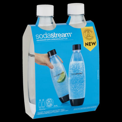 2 Pack Sodastream 1L Dishwasher Safe Fuse Bottles