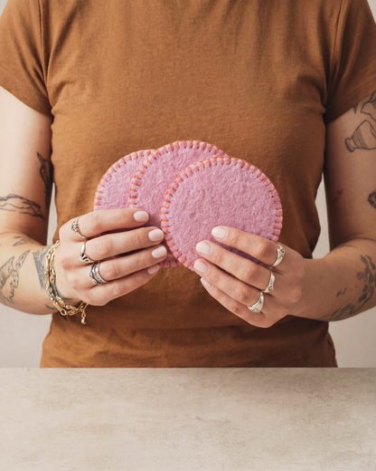 Aveva Rose Wool Coaster set of 4
