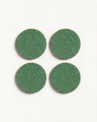 Aveva Spring Green Wool Coaster set of 4