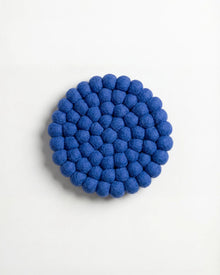 Aveva Electric Blue Wool Round Trivet
