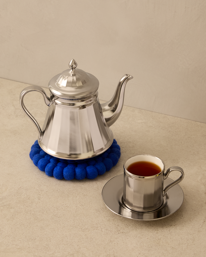 Aveva Electric Blue Wool Round Trivet