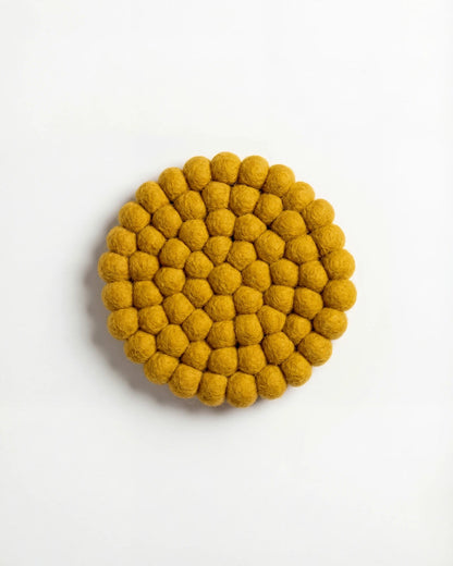 Aveva Mustard Wool Round Trivet