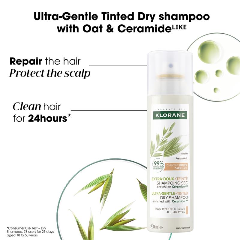 Klorane Dry Shampoo With Oat & Ceramide Dark Hair 250ml