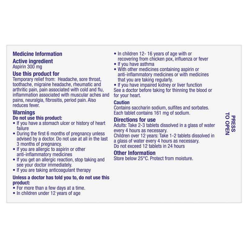 Aspro Clear Pain Relief 60 Soluble Tablets