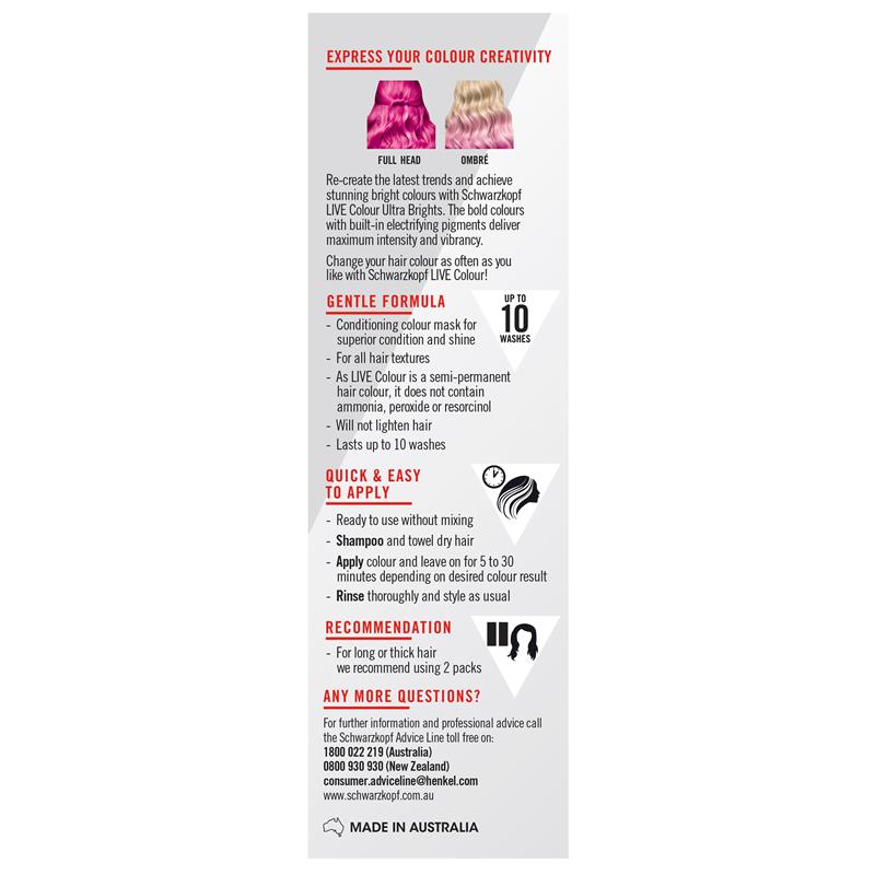 Schwarzkopf LIVE Colour Shocking Pink Semi Permanent 75ml