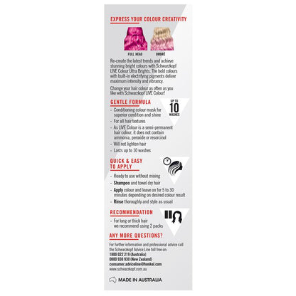 Schwarzkopf LIVE Colour Shocking Pink Semi Permanent 75ml