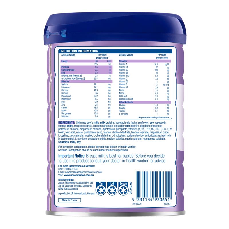 Novalac IT Constipation Formula 0-12 Months 800g