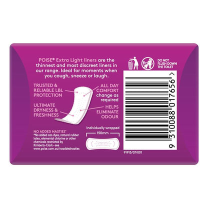 Poise Extra Light Liner Bulk 30 Pack
