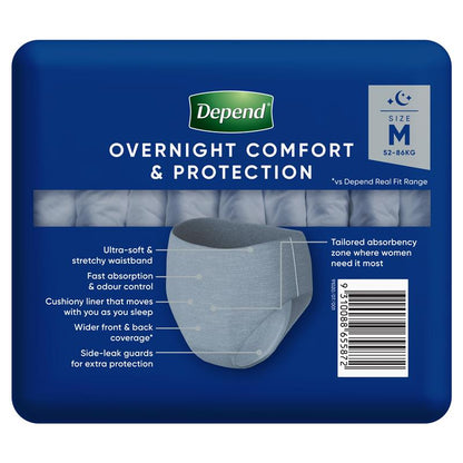 Depend Men Real Fit Underwear Night Defence Size M 8 Pack