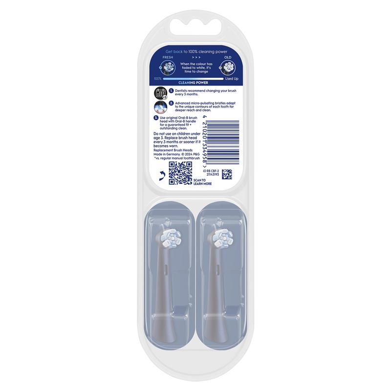 Oral B Power Toothbrush iO Advanced Clean Refills Black 2 Pack