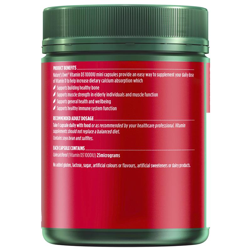 Nature's Own Vitamin D 1000iu 400 Capsules