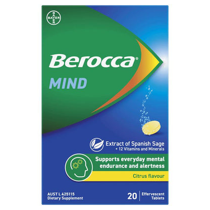 Berocca Mind Citrus 20 Effervescent Tablets - GimmeNow