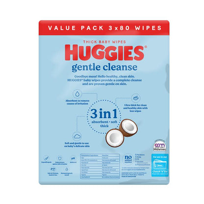 Huggies Coconut 3x80 Wipes