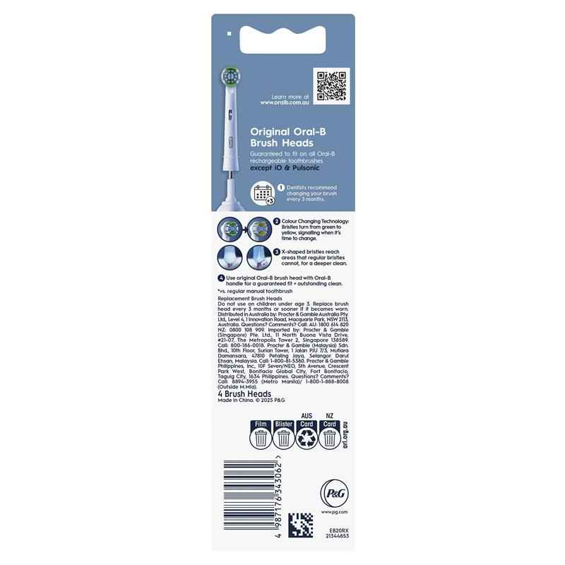 Oral B Power Toothbrush Everyday Clean Refills 4 Pack