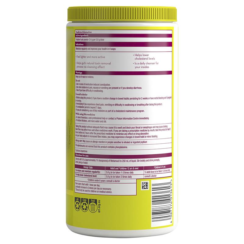 Metamucil Fibre Supplement Lemon Lime Smooth 114 Doses