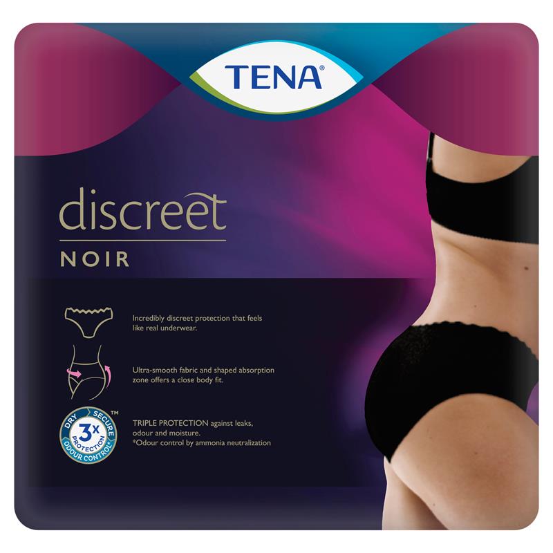 Tena Pants Discreet Black Medium 12 Pack